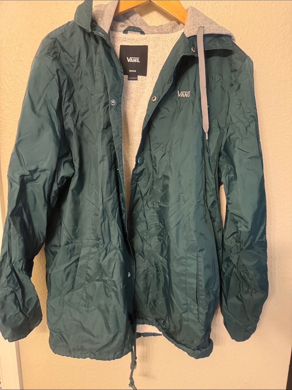 Vans Green Hooded Raincoat Jacket